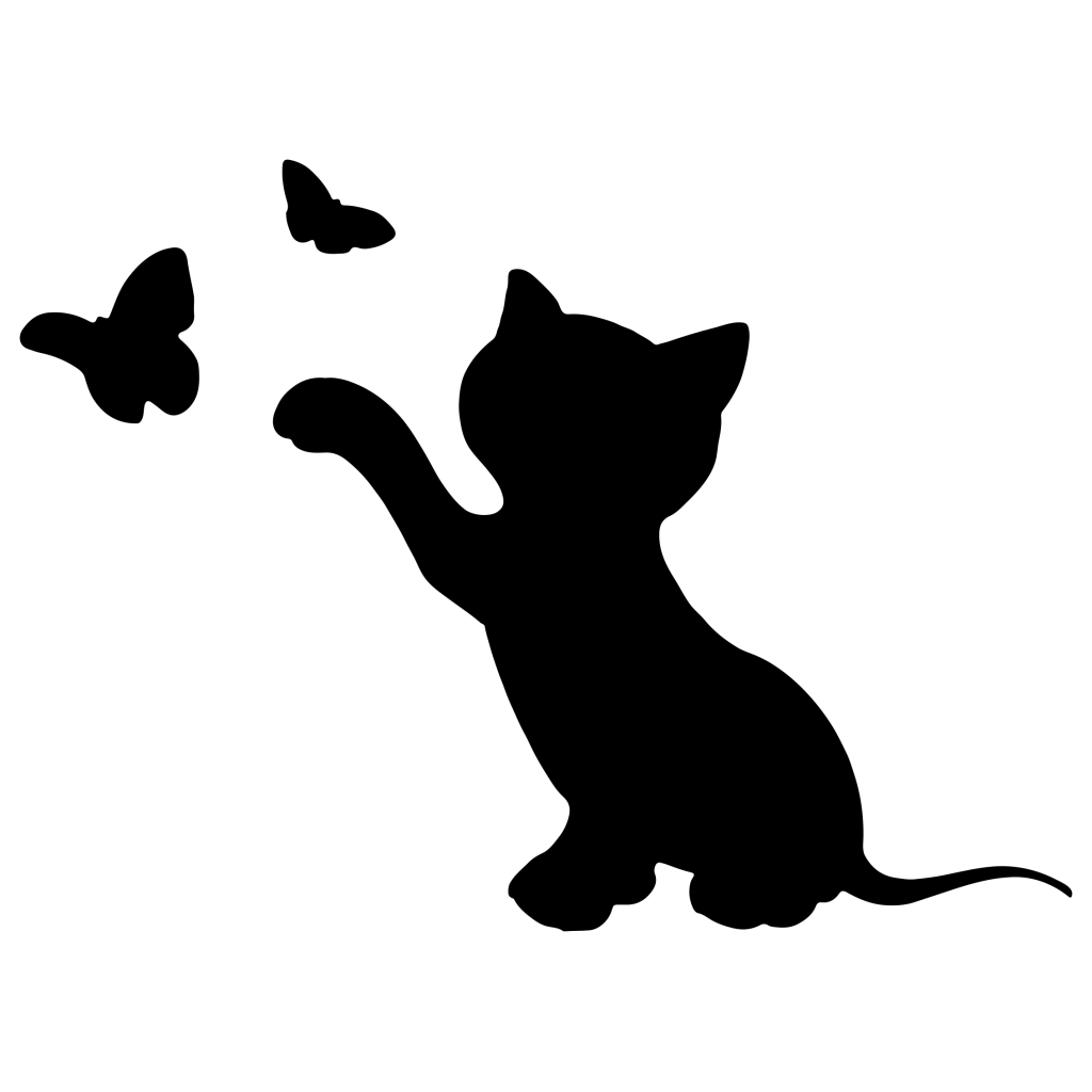 kitten with butterflies